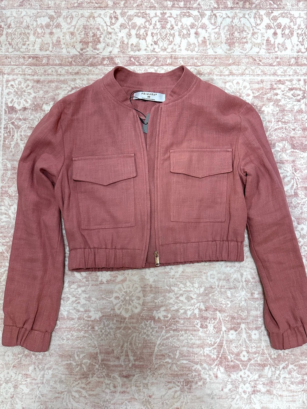 NWT 🪷 PRIMARK Dusty Rose Cropped Cargo Jacket - Picture 3 of 13